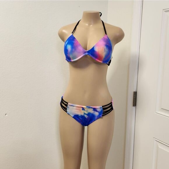 PINK VICTORIA SECRET COLORBLOCK TWO PIECE BIKINI SWIMSUITS - Picture 15 of 15
